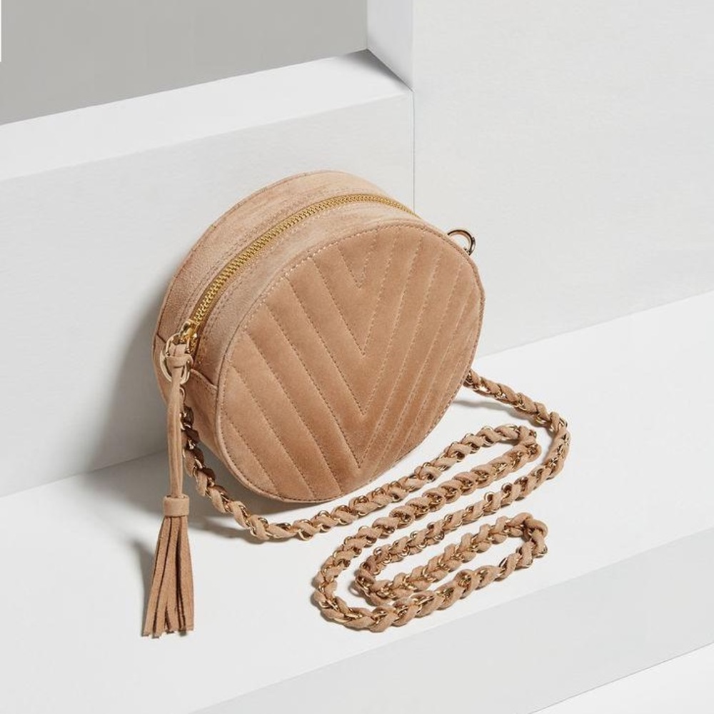 BCBMaxAzaria Beige Circle Suede Bag